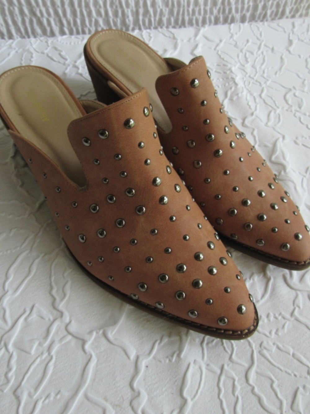 Arider Girl Cara Studded Mules Size 9 Whiskey Tan Western Boho Pointed Toe